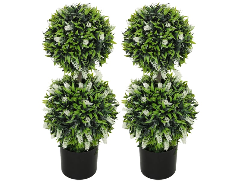  Lot de 2 plantes artificielles, résistantes aux uv, en pot, 70 cm, pour salon ou jardin.  - Conforama B