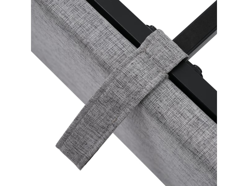 Lit coffre 135 x 190 cm, tête de lit rembourrée, led réglable, gris lin - Conforama C