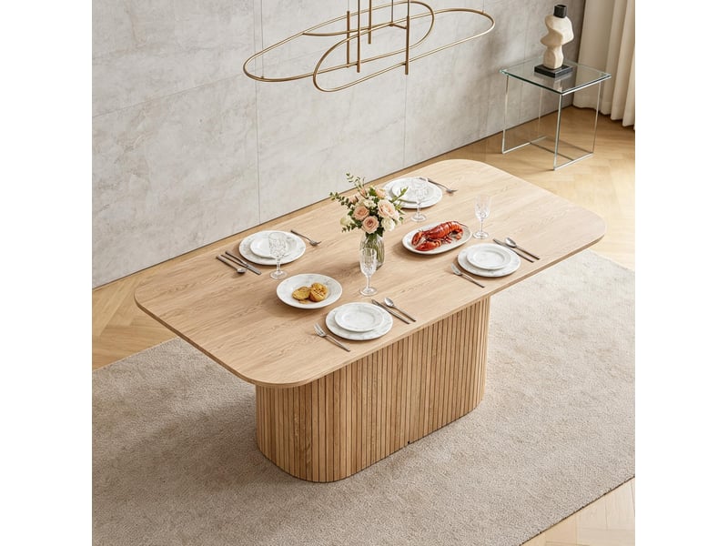 Table à manger rectangulaire 160 x 90 cm – bois clair – design moderne polyvalent pour 4 à 6 personnes - Conforama D