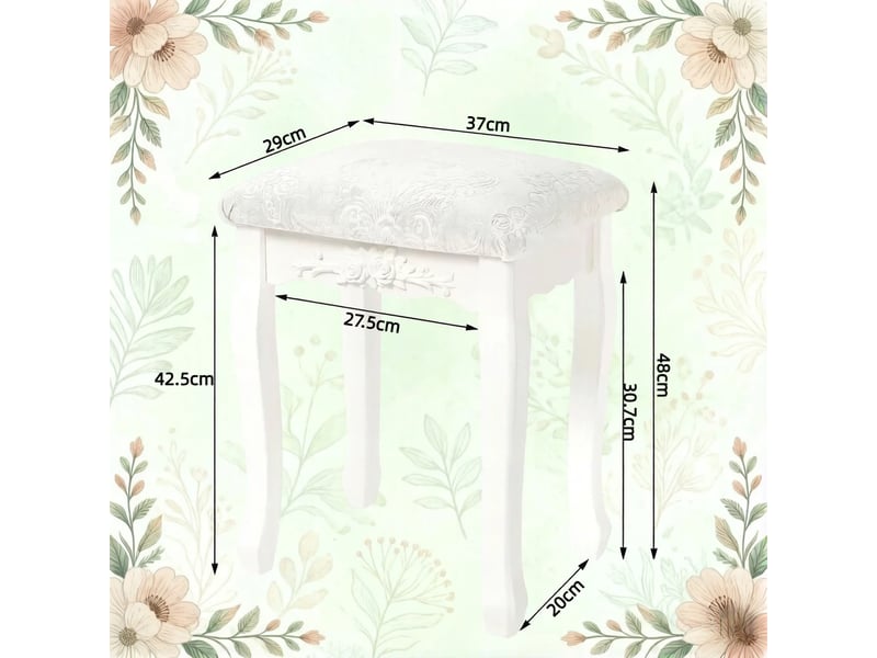  Tabouret de piano vintage rembourré élégant pour coiffeuse et chambre 1 pièce  - Conforama C