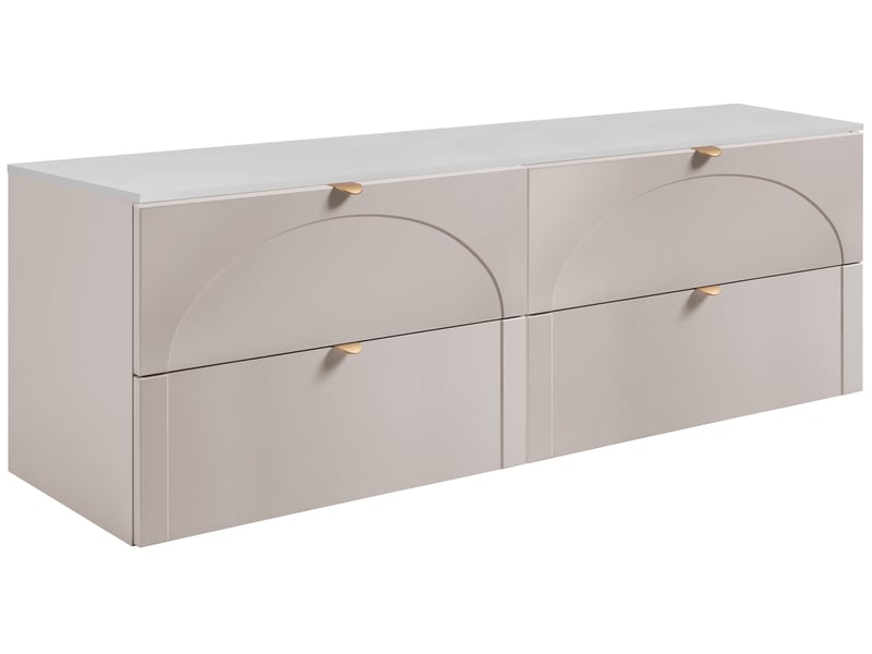 Meuble sous-vasque suspendu aura 160 cm avec plan blanc cachemire mat k - Conforama A