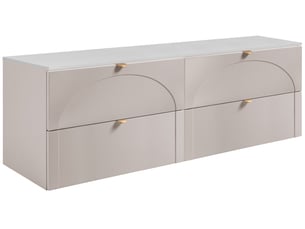 Meuble sous-vasque suspendu aura 160 cm avec plan blanc cachemire mat k