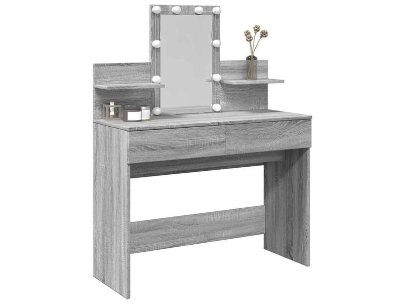  Coiffeuse, table de maquillage avec led sonoma gris 100x40x130 cm shl89876  - Conforama D