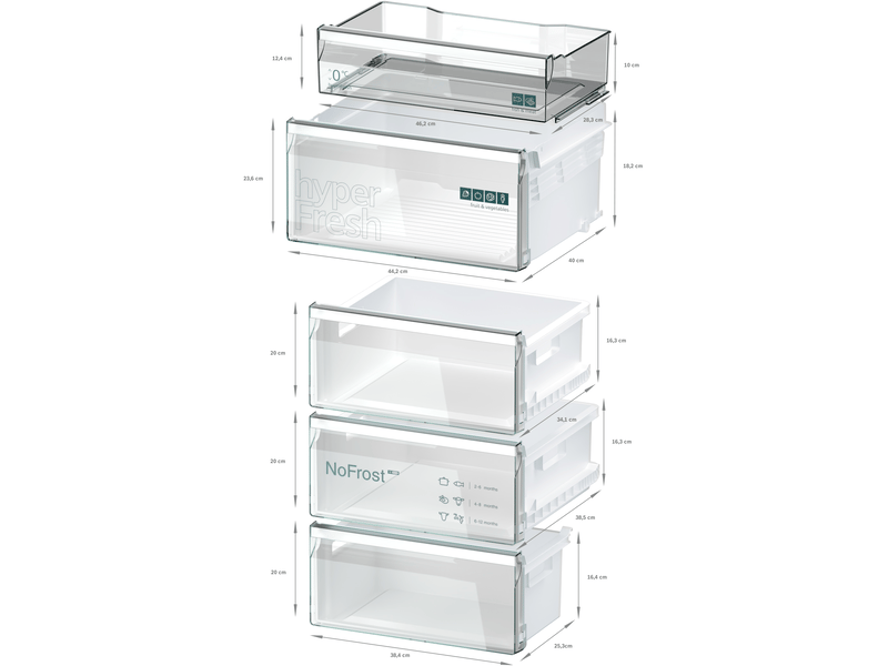  Réfrigérateur combiné siemens kg36neicf iq300 nofrost 321l inox  - Conforama C