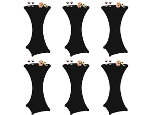 Ensemble de nappes cocktail à coins carrés élastiques, en spandex, 60 x 110 cm, nappe cocktail ronde noire, convient aux bars, mariages, cocktails, t