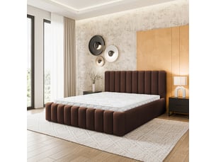 Lit coffre 140x200 cm <strong>MASSENO</strong>  <strong></strong> coloris marron