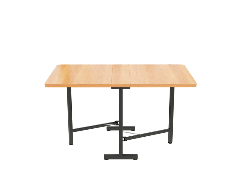 Table à manger extensible et pliante 120x80 cm, gain de place, structure en alliage haute résistance - bois naturel - Conforama E