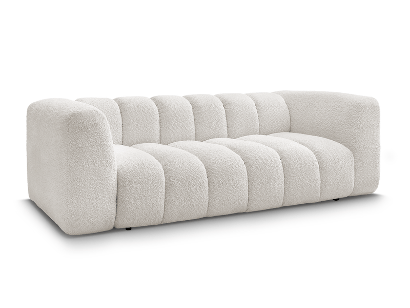  Bobochic canapé droit fixe 3 places talia tissu bouclette blanc TALIA - Conforama A