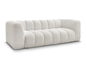 Canapé droit fixe BOBOCHIC TALIA 3 places Tissu blanc