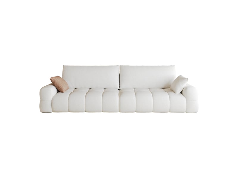 Canapé modulable, canapé de salon, en tissu, blanc, assise profonde, livré monté, 260 cm, sans structure - Conforama W