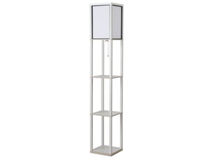 Lampadaire étagère 26l x 26l x 160h cm 3 étagères 4 niveaux mdf blanc
