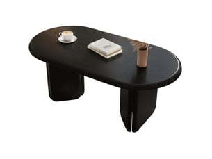 Table basse ovale coloris noir <strong>MODFU</strong> <strong></strong> - 50 cmx99 cm