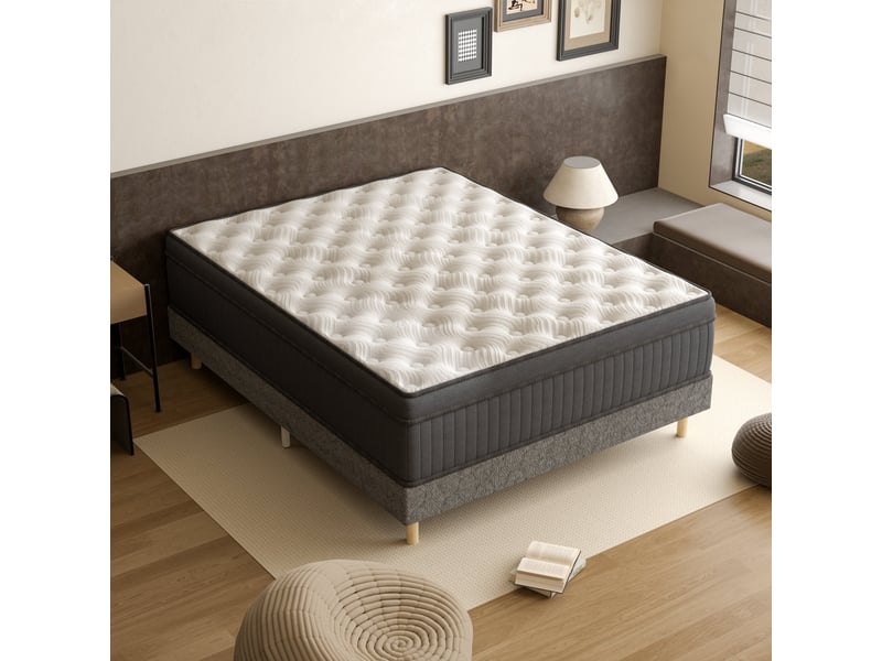  Ensemble matelas + sommier 140x190 cm, mousse à mémoire de forme,épaisseur du matelas 25cm  - Conforama E