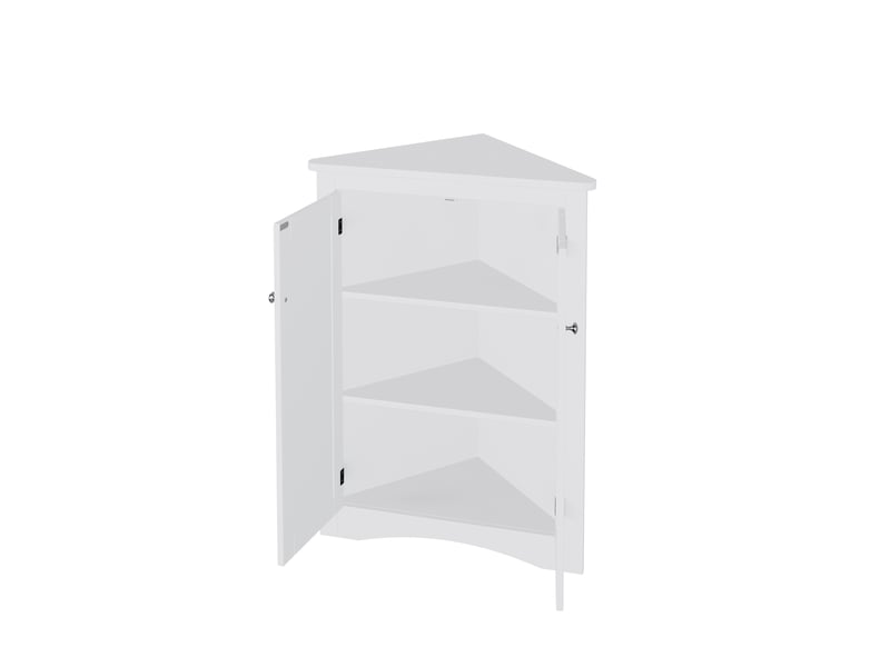  Meuble d’angle sdb blanc 62 × 80 cm, 2 portes, 3 niveaux, gain de place  - Conforama D