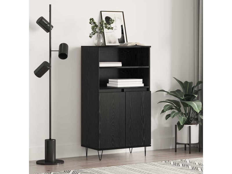  Buffet - haut armoire noir 60 x 36 x 110 cm bois d'ingénierie  - Conforama B