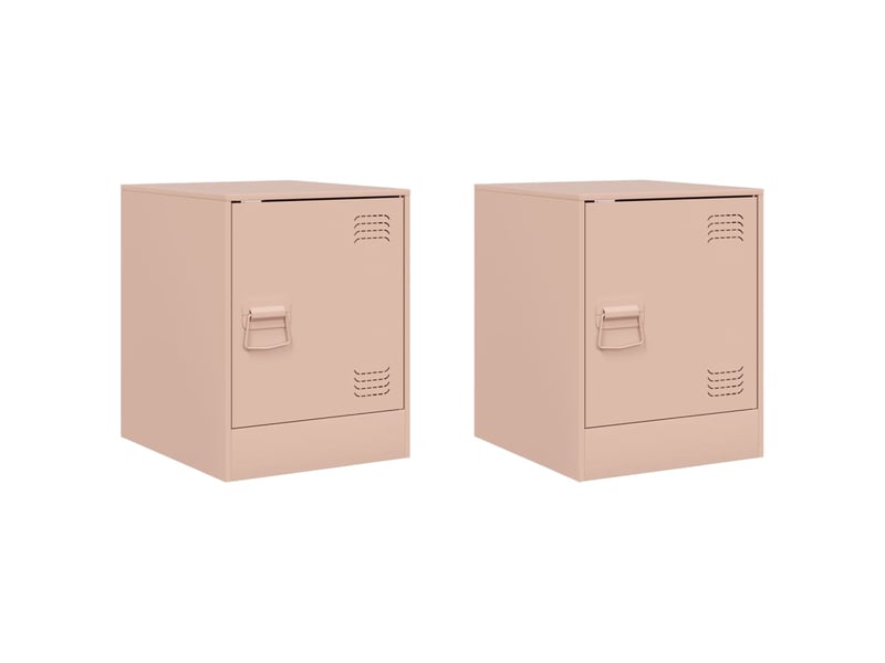  Lot de 2 tables de chevet - cabinet de chevet - table de nuit rose 34,5x39x44 cm acier  - Conforama A