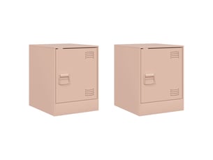 Lot de 2 tables de chevet - cabinet de chevet - table de nuit rose 34,5x39x44 cm acier