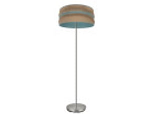 Fabrilamp natalia lampadaire textile sac naturel et turquoise, 1 x e27, h 164 cm, ø 40 cm