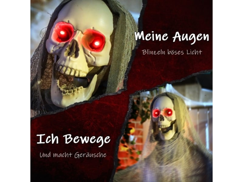 Décoration halloween faucheuse 183 cm, led et son, bras et tête réglables, taille réelle - Conforama C