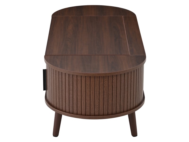  Table basse relevable en mdf – noyer – rangement caché, 120 x 50 x 39,5 cm  - Conforama E