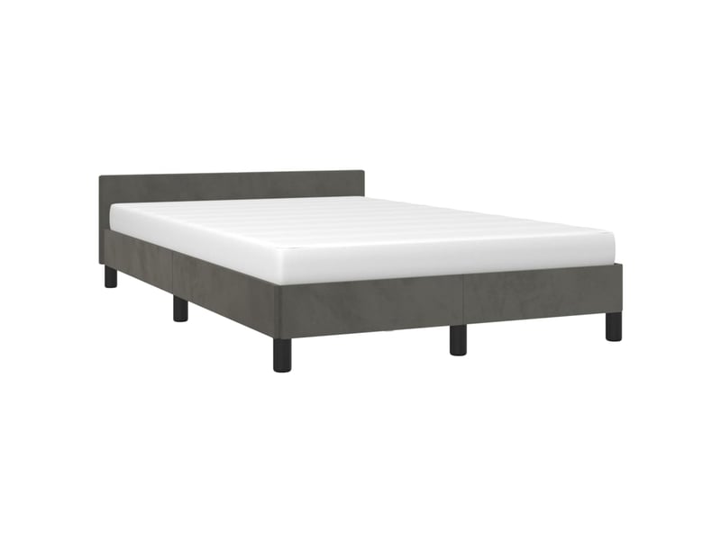  Lit double- lit adulte -  cadre de lit sans matelas gris foncé 120x190 cm velours  - Conforama C