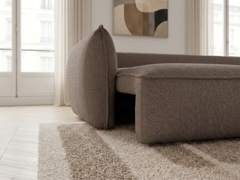  Bobochic canapé droit convertible 3 places esmee tissu chenille taupe ESMEE - Conforama D