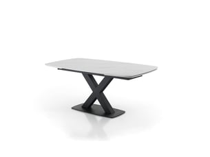 Table extensible en céramique effet marbre 90x160-230cm boyle marble - blanc