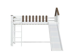 Lit mezzanine 90x200 cm BIQZUYA coloris blanc