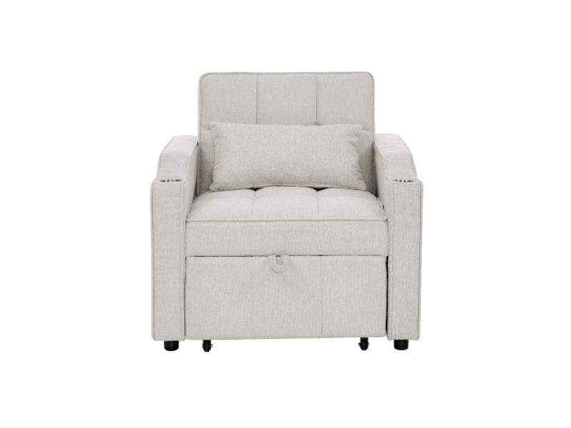  Canapé convertible, canapé-lit, poches latérales, porte-gobelets, dossier réglable 3 positions, 3 en 1, 190 cm, usb  - Conforama B