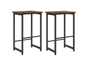Lot de 2 tabouret de bar, chaise de bar chêne fumé 40x32x64 cm shl89442
