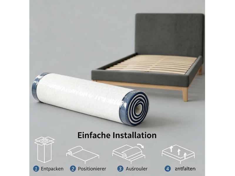  Matelas mémoire de forme tcqpz 160 x 200 cm 20 cm mi-ferme mousse au thé vert housse lavable blanc bleu-vert  - Conforama D