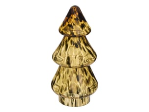 Sapin de noël décoratif en verre motif léopard h. 30 cm