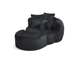Fauteuil fixe MEULVA Velours côtelé noir vendu A l'unité