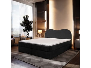 Lit avec rangement 180x200 cm <strong>MASSENO</strong> <strong></strong> coloris noir