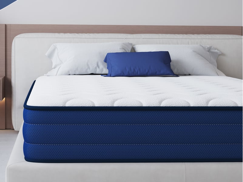  Matelas à ressorts ensachés individuellement 120x190cm – 22cm d'épaisseur, 7 zones de confort, soutien moyenferme (h3h4), ergonomique, respirant et anti-acariens, certifié oeko-tex. 7 zones de confort - Conforama B