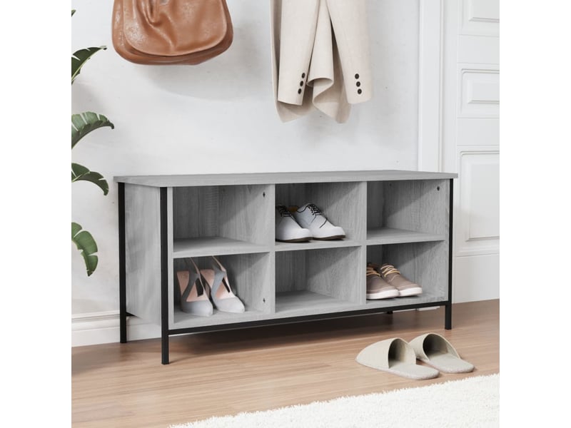  Meuble à chaussures, cabinet à chaussures sonoma gris 100x35x50cm  - Conforama B