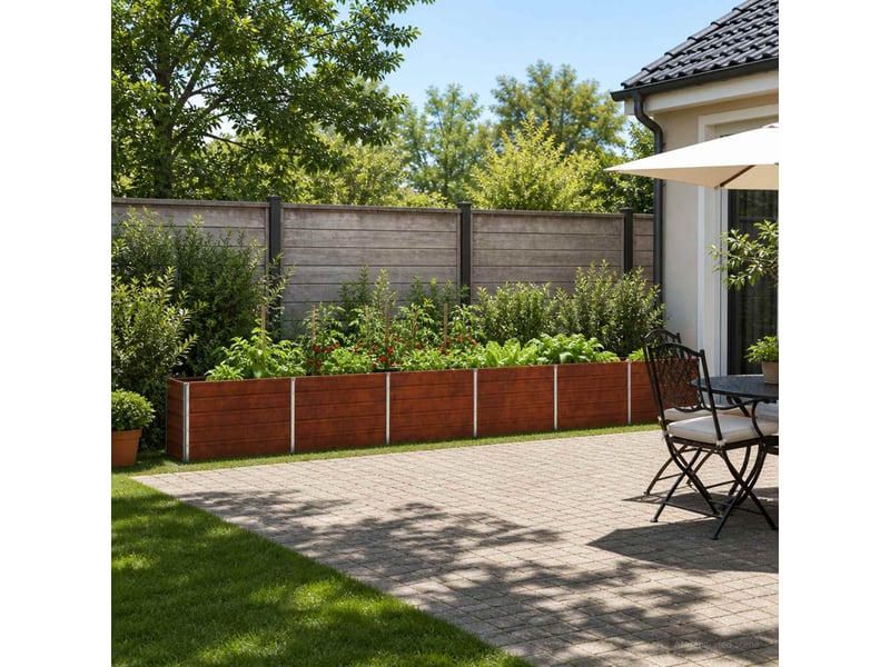  Jardinière - jardin surélevé rouillé 480 x 40 x 55 cm corton  - Conforama B