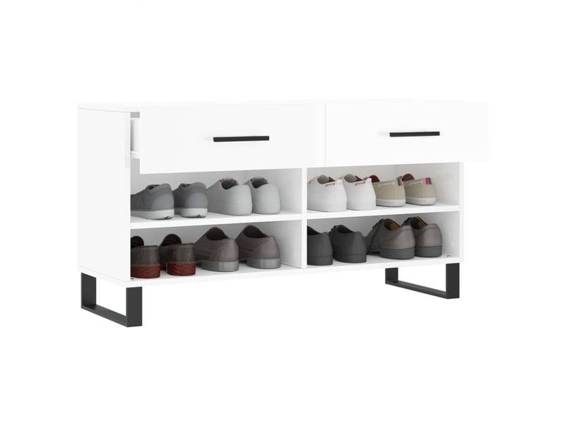  Banc à chaussures blanc brillant 102x35x55 cm bois d'ingénierie shl9256  - Conforama D