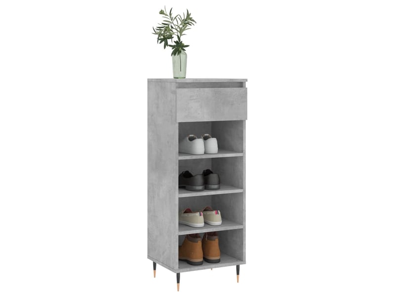  Meuble à chaussure, armoire à chaussures gris béton 40x36x105 cm bois d'ingénierie shl1611  - Conforama C