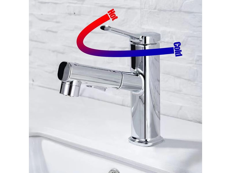  Robinet de salle de bain, trois modes d'eau (jet, jet, fontaine), pulvérisateur extractible (argent) XJD001141ZLS - Conforama D