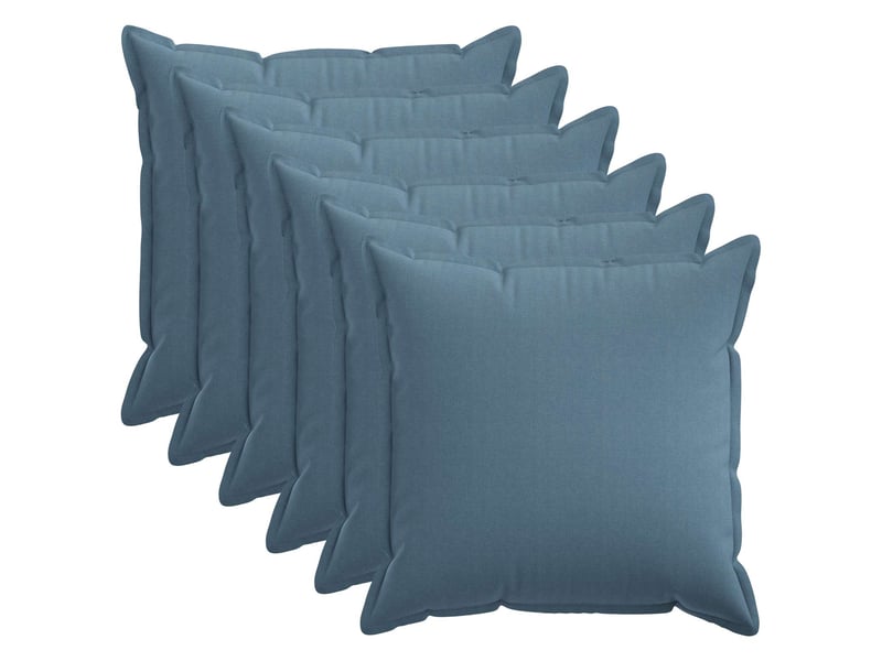  Lot de 6 housses de coussin houten bleu denim 55 x 55 cm cf49962  - Conforama B