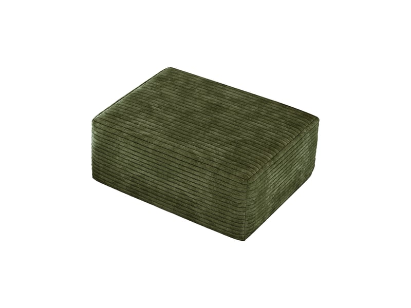  Pouf en velours côtelé vert repose-pieds modulaire pour salon 70x95x40 cm  - Conforama E