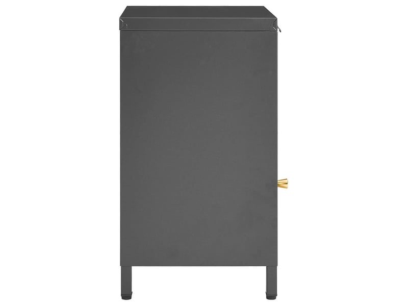 Lot de 2 tables de chevet - cabinet de chevet - table de nuit anthracite 40x30x54,5 cm acier et verre - Conforama D