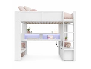 Lit mezzanine 90x200 cm STILVORA   coloris blanc
