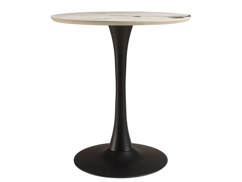 Icare - ensemble n°3: table bistrot d70cm en céramique marbré clair - Conforama D