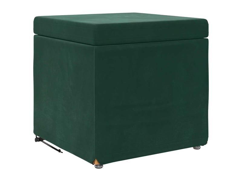  Tabouret bas, ottoman vert foncé 41x41x40 cm velours et bois composite  - Conforama A
