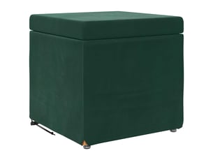Tabouret bas, ottoman vert foncé 41x41x40 cm velours et bois composite