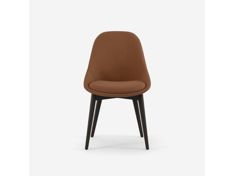  Lot de 4 chaises de salle à manger rembourrées en tissu delphi - rouiller  - Conforama D