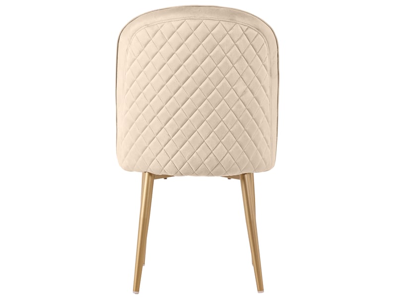 Lot de 4 chaises de salle à manger en velours avec dossier cambré et pieds en métal doré,beige chaise beige - Conforama D
