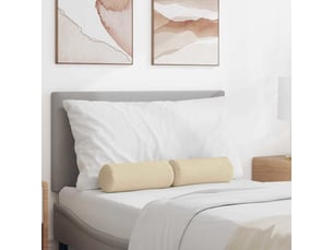 Lot de 2 coussins d'accent, coussins décoratifs, coussins lombaires tissu crème ø 15 x 40 cm cf56689